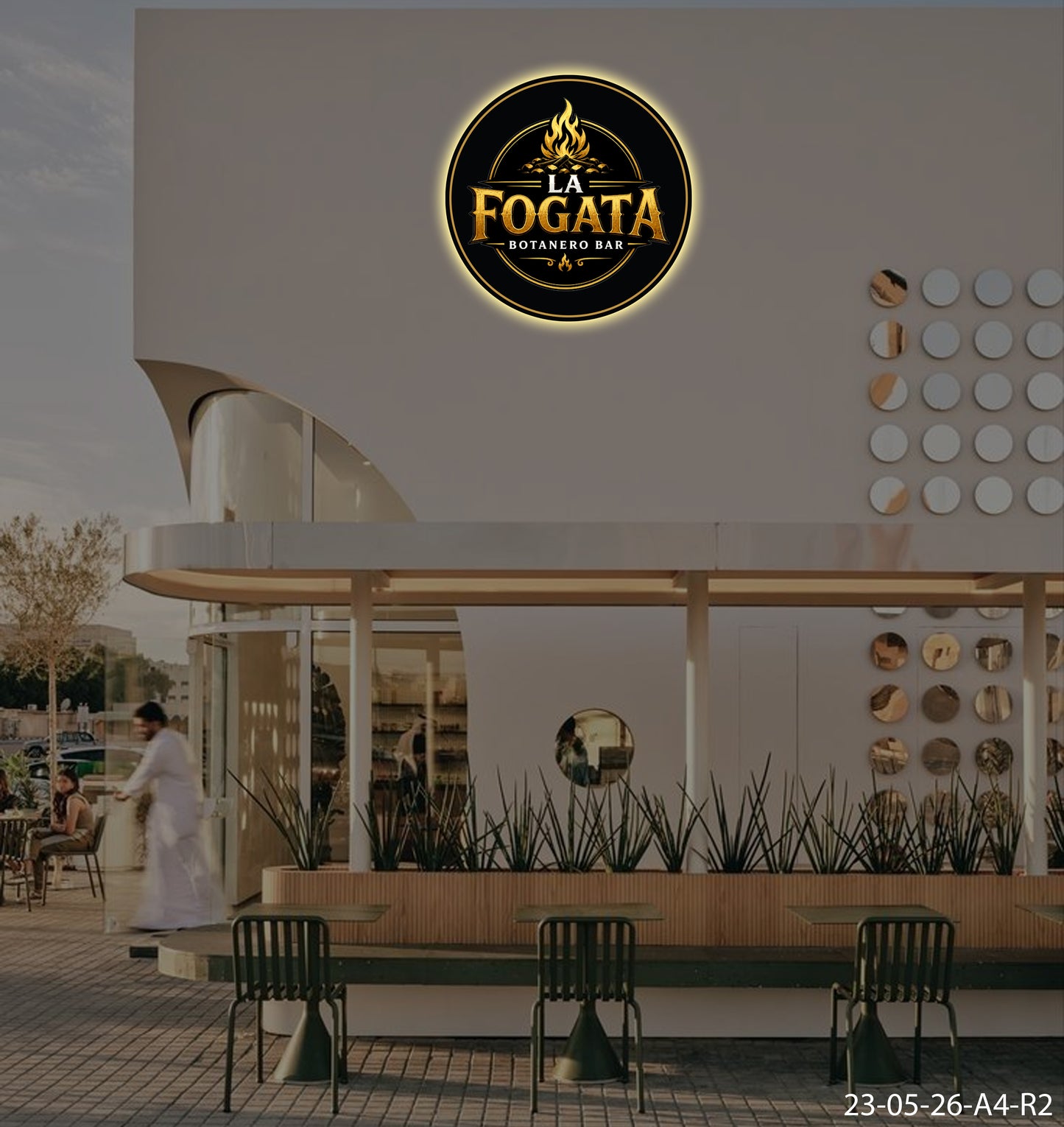 Fogata Round Acrylic Sign 30x30 inches - Neonsnest.com