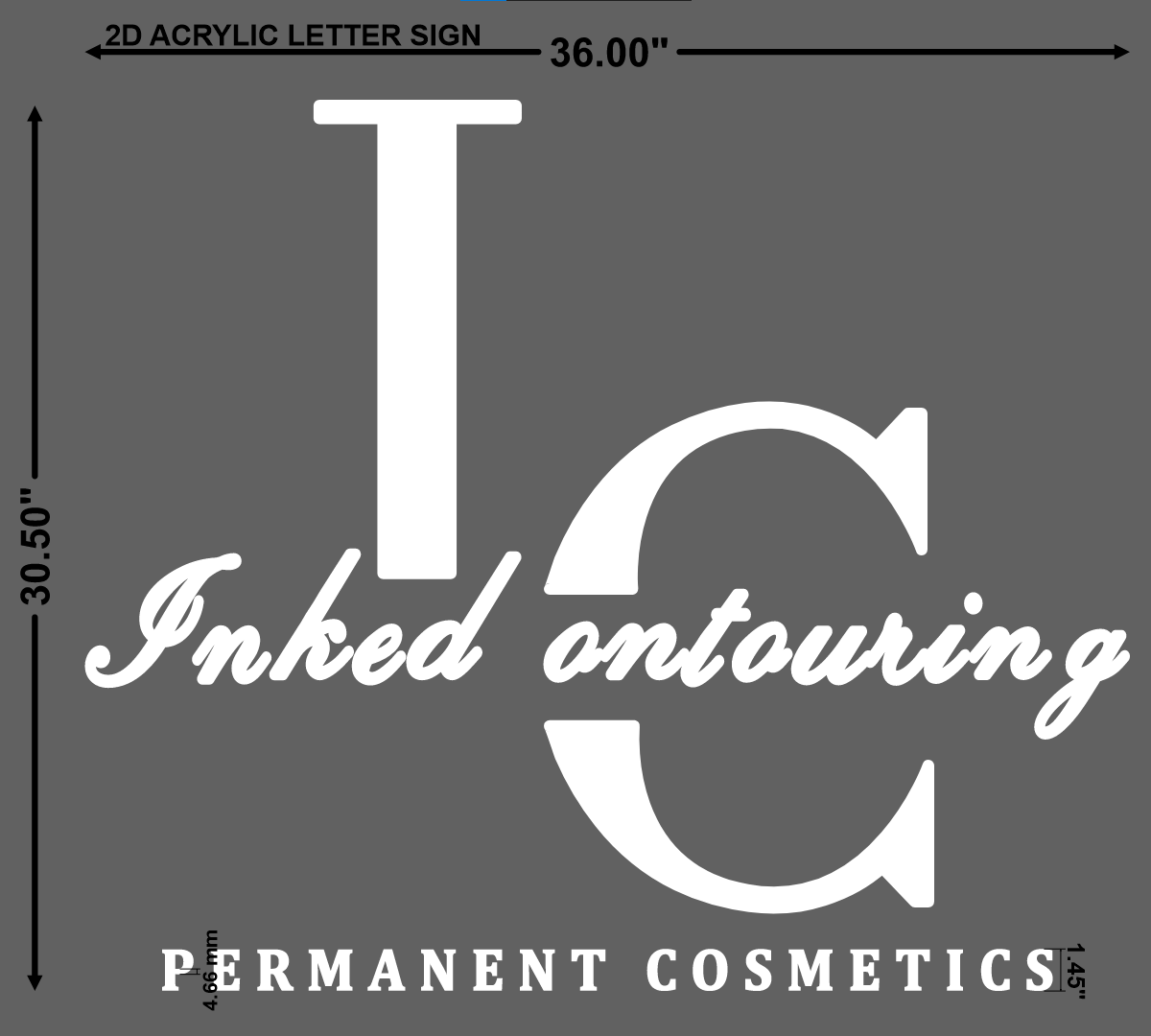 Inked Contouring PMU 2D Acrylic Sign