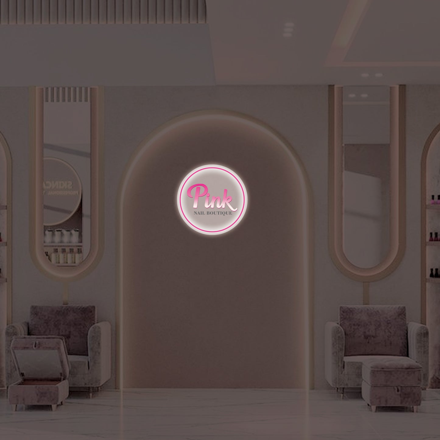 Pink Nail Boutique Signs