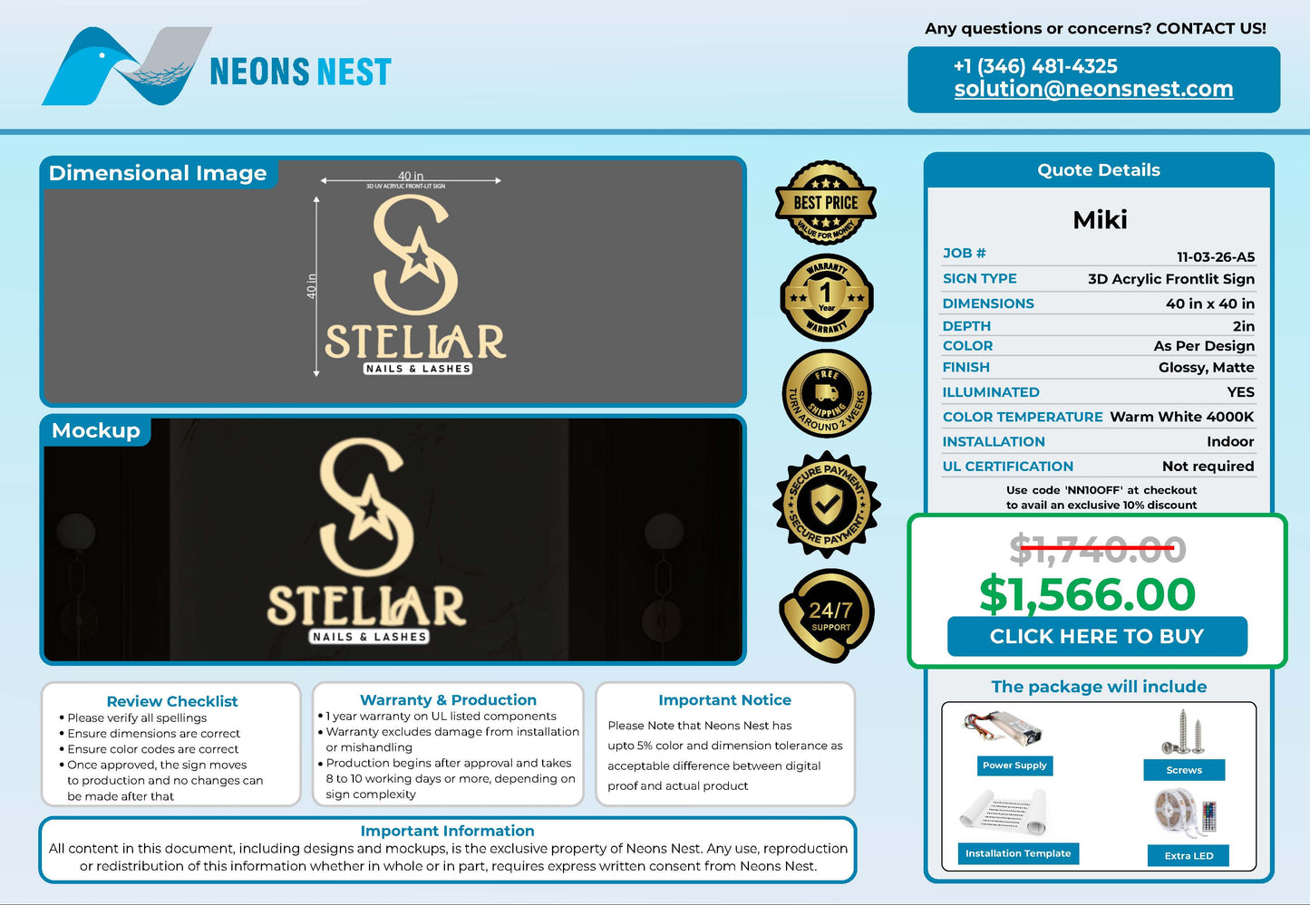Stellar Front lit - Neonsnest.com