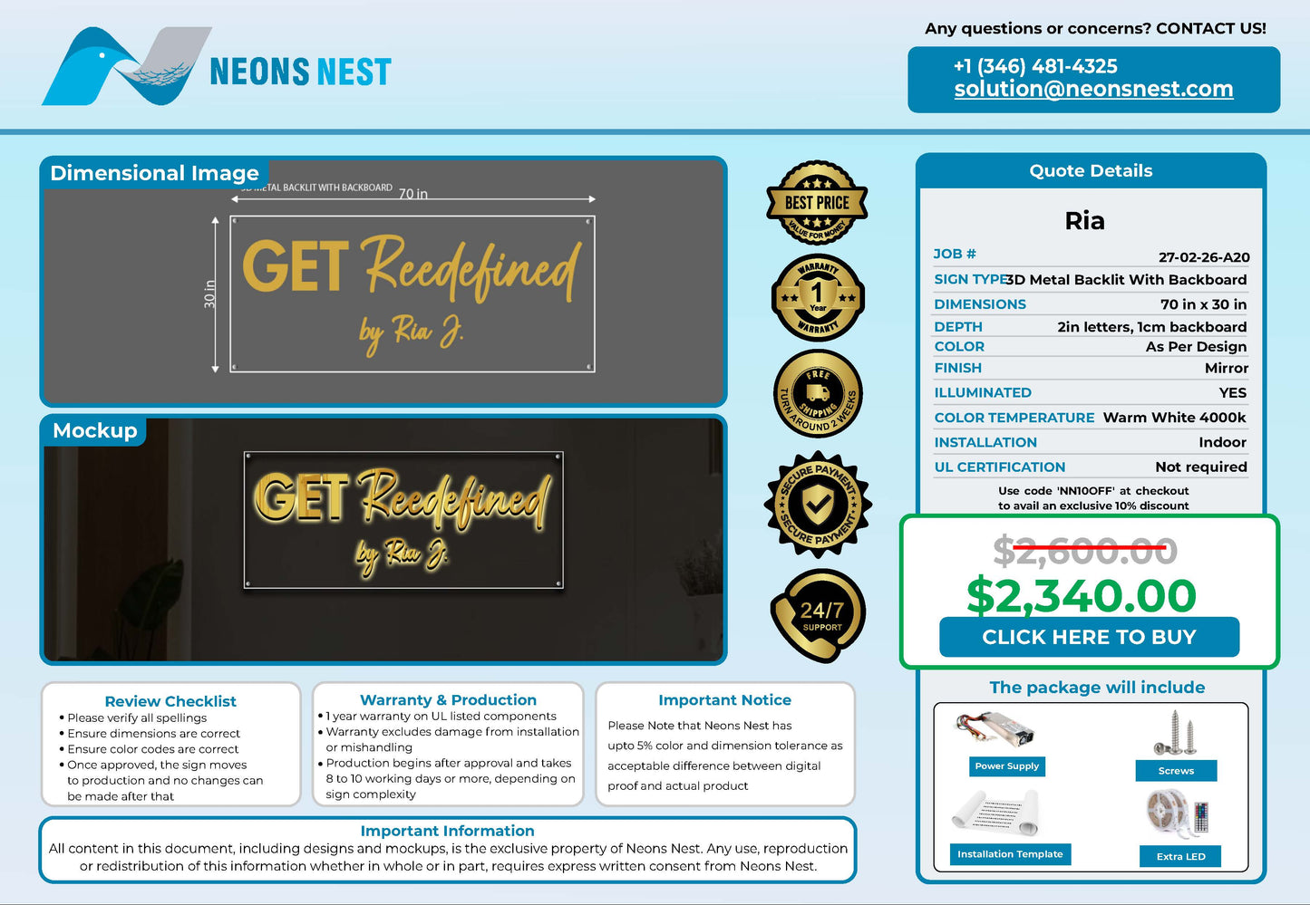 GET Reedefined 3D Metal Backlit Sign - Neonsnest.com
