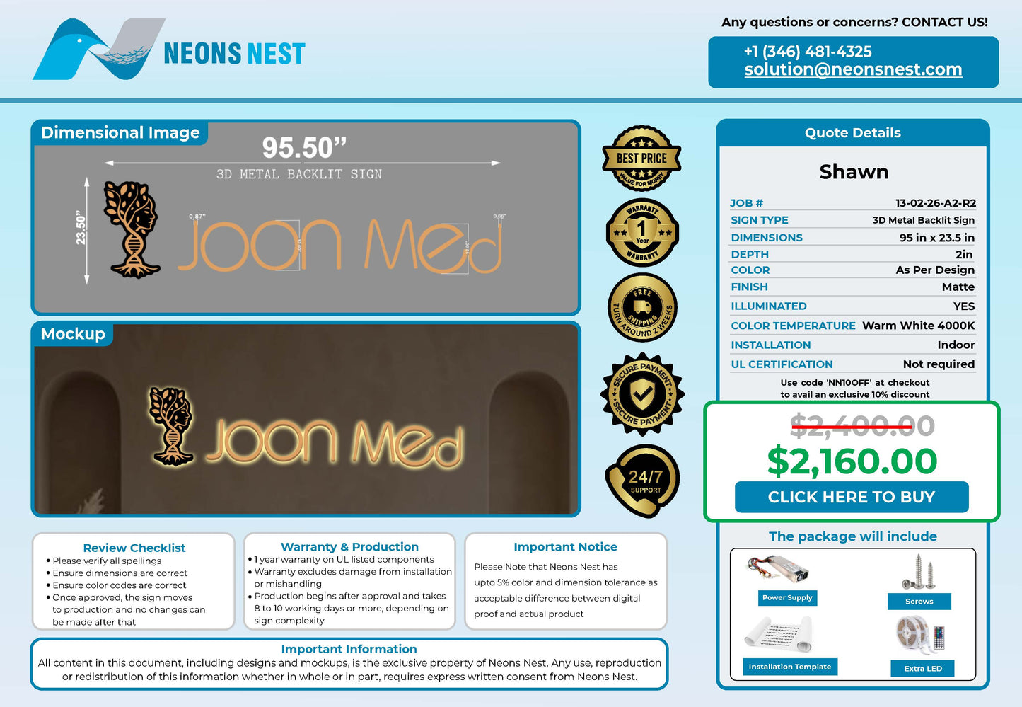 Metal Back-lit Sign- Joon Med V2 - Neonsnest.com