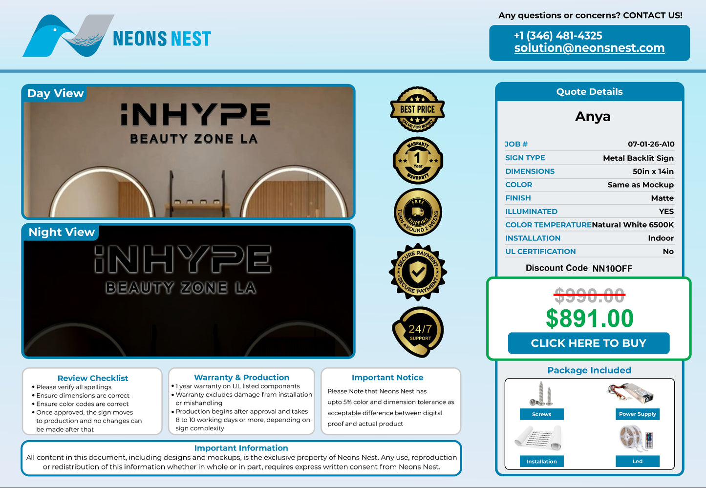 iNHYPE 3D Metal Backlit - Neonsnest.com