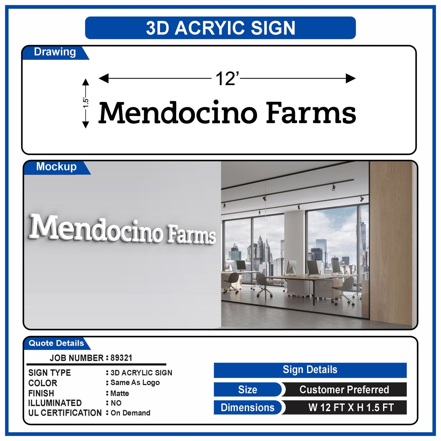 Acrylic Business Sign