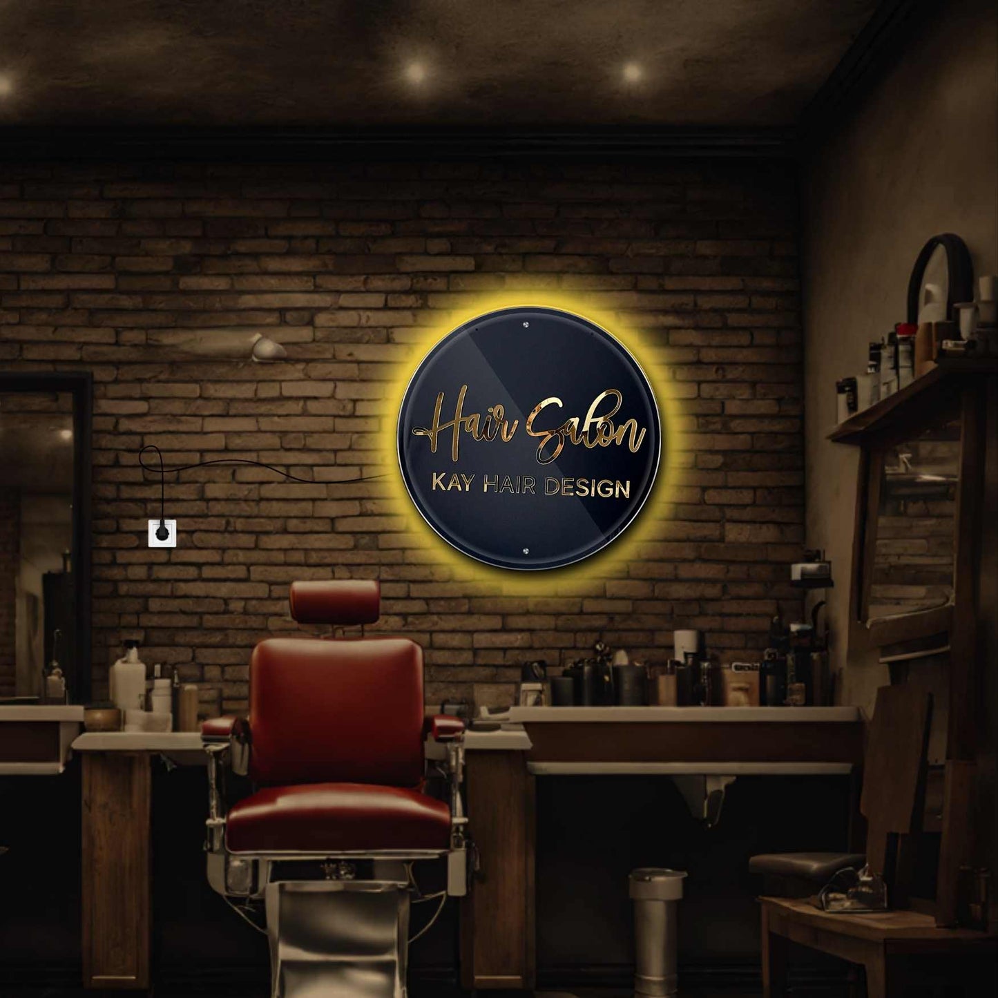 Acrylic Hair Salon Sign Wall Decor