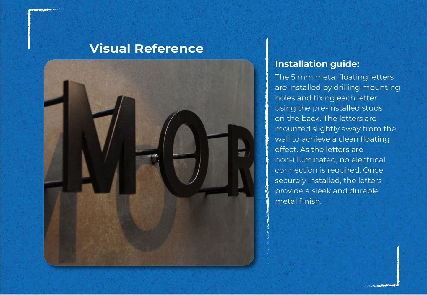 5mm Metal Floating Sign-Amazing Concerete Tile & Stone