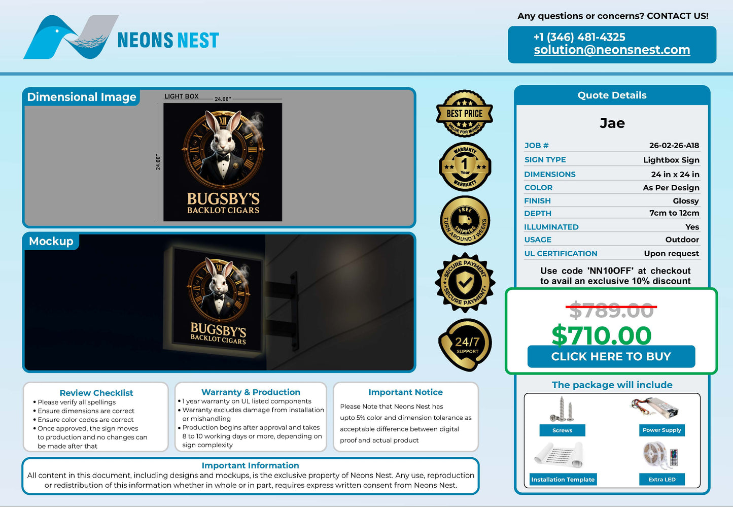 Bugsby's Backlot Cigars Lightbox Sign - Neonsnest.com