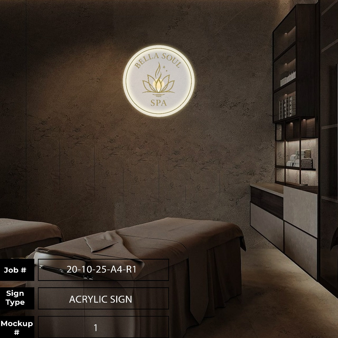 Bella Soul Spa Acrylic Sign