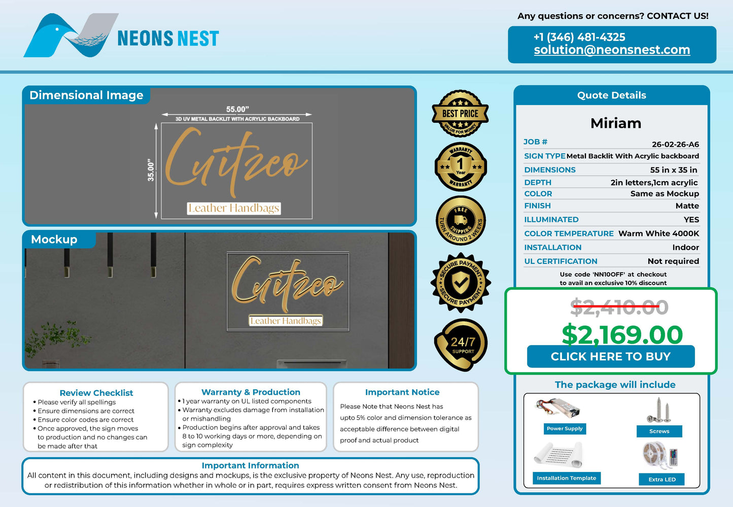 Cuitzeo 3D Metal Backlit - Neonsnest.com