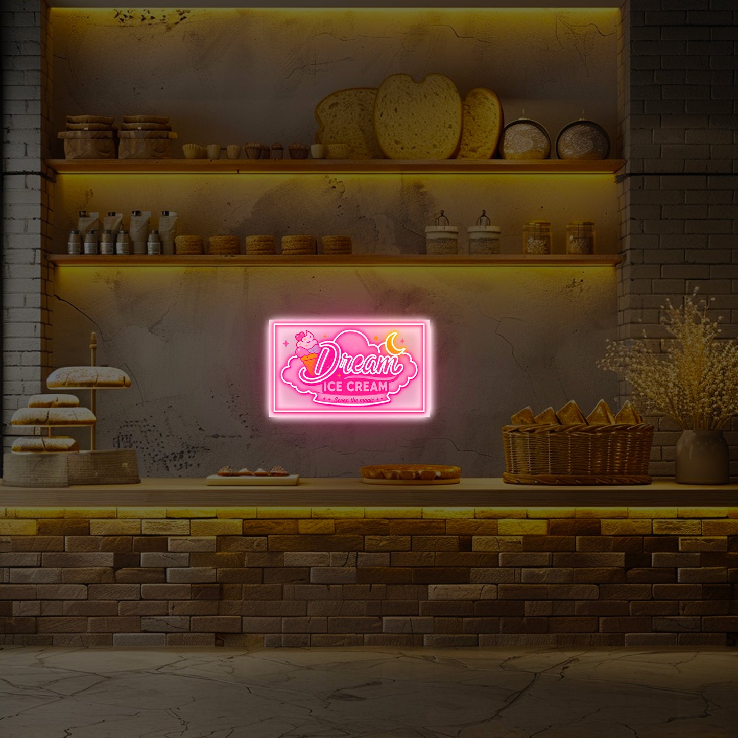 Dream Ice Cream UV Acrylic Neon Sign