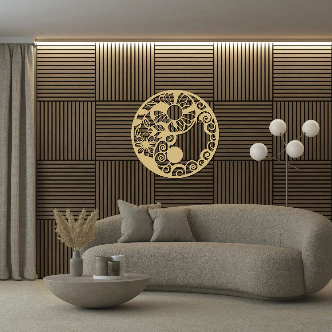 Geometric Flowers Metal Wall Art