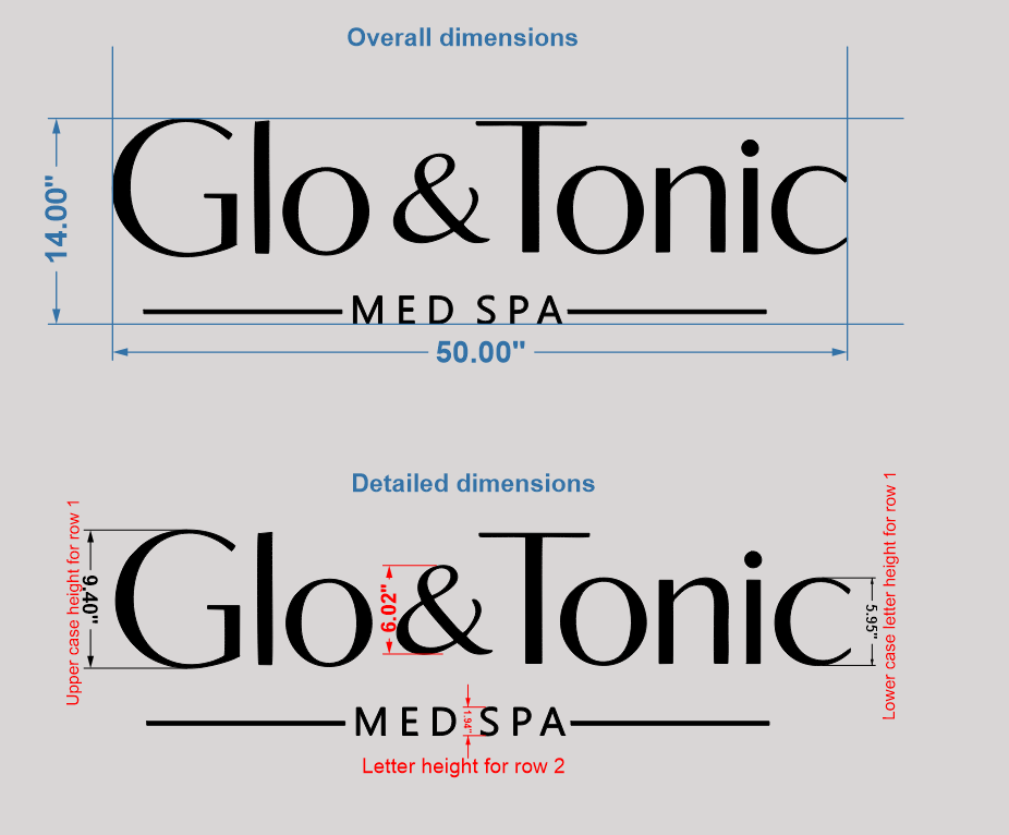 GLO & TONIC Med spa 2D Acrylic Sign