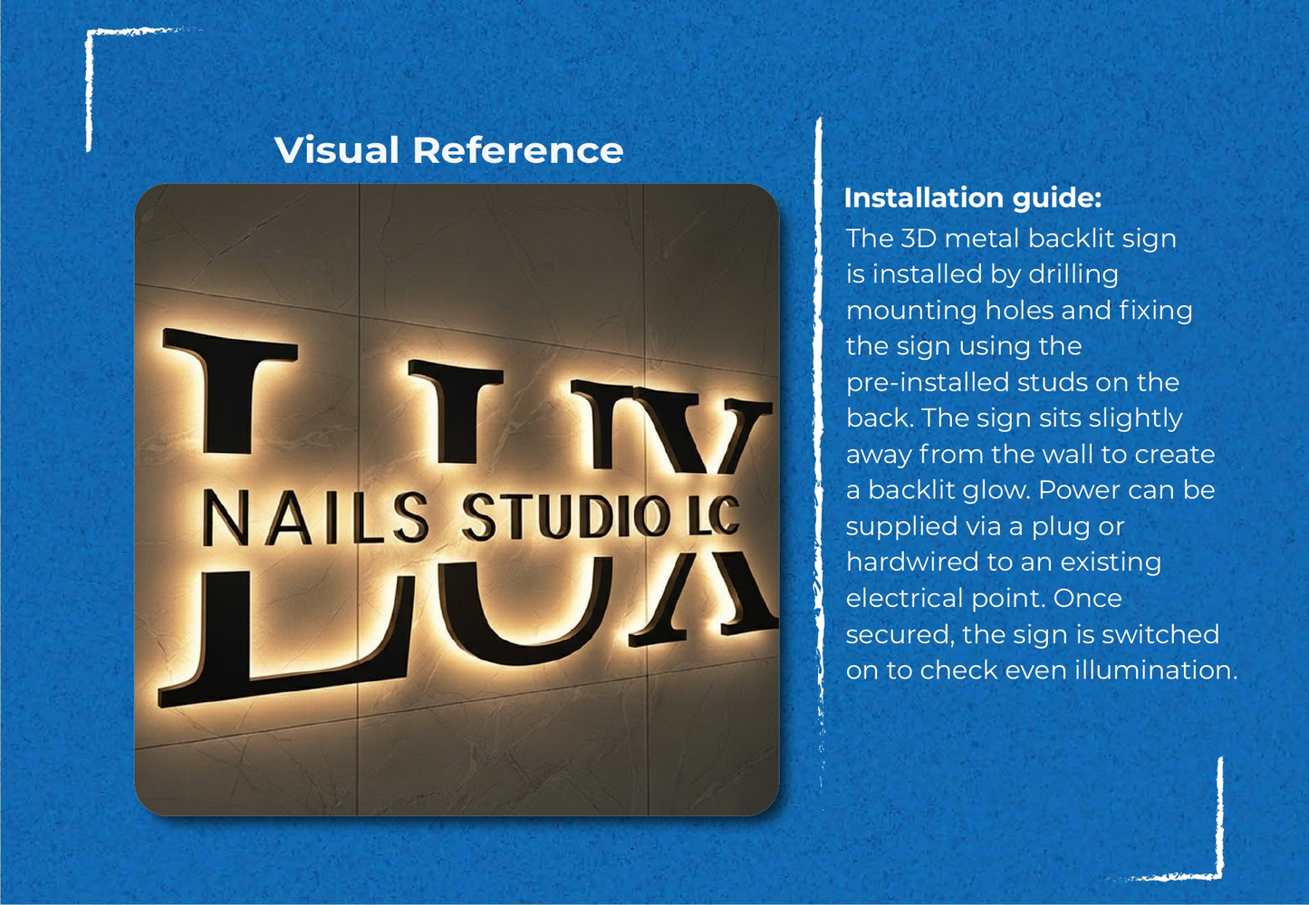 3D Metal Backlit Sign-Loc'd & Loaded Hair Experience