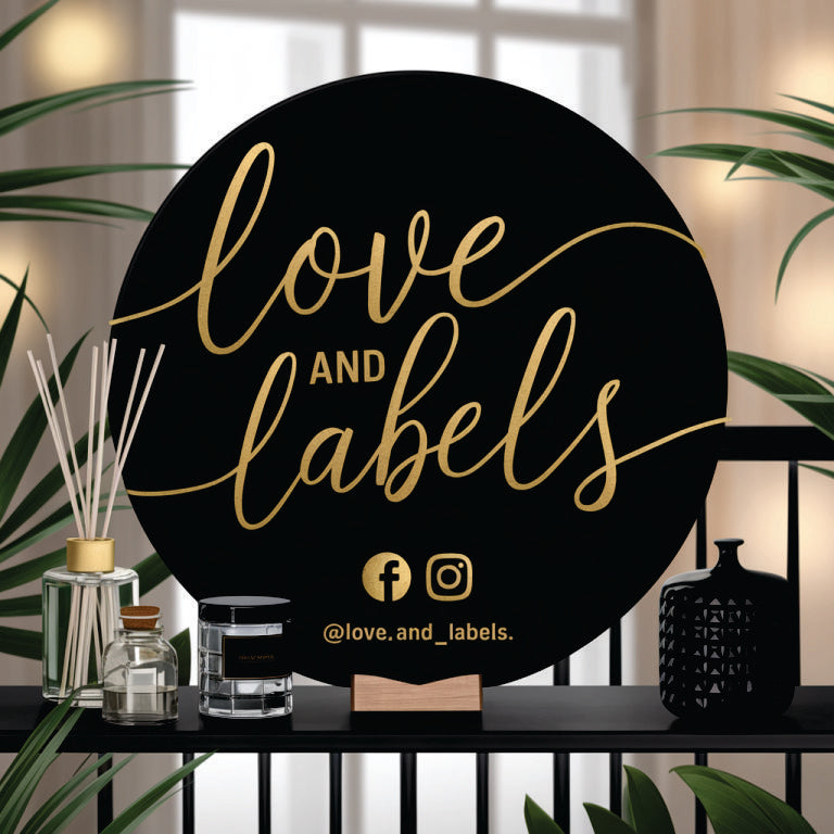 Love and Labels Acrylic Sign