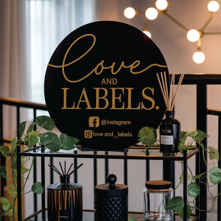 Love and Labels Acrylic Sign 03