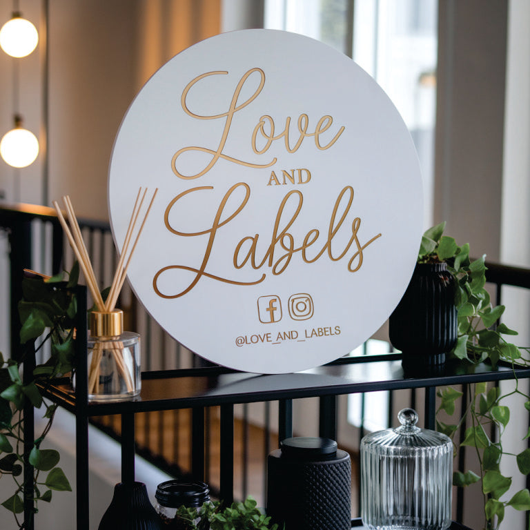 Love and Labels Acrylic Sign 05