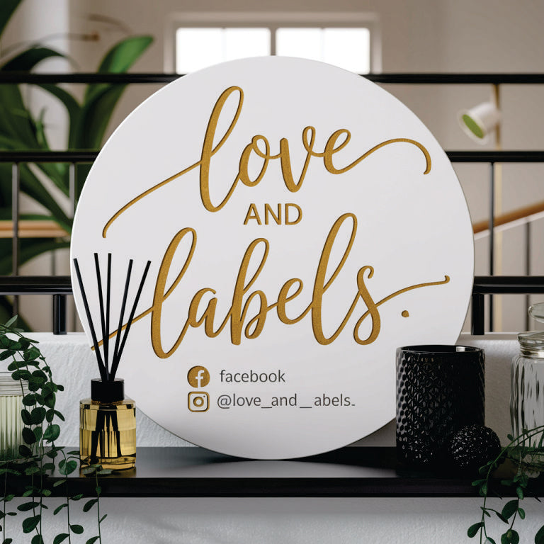 Love and Labels Acrylic Sign 06