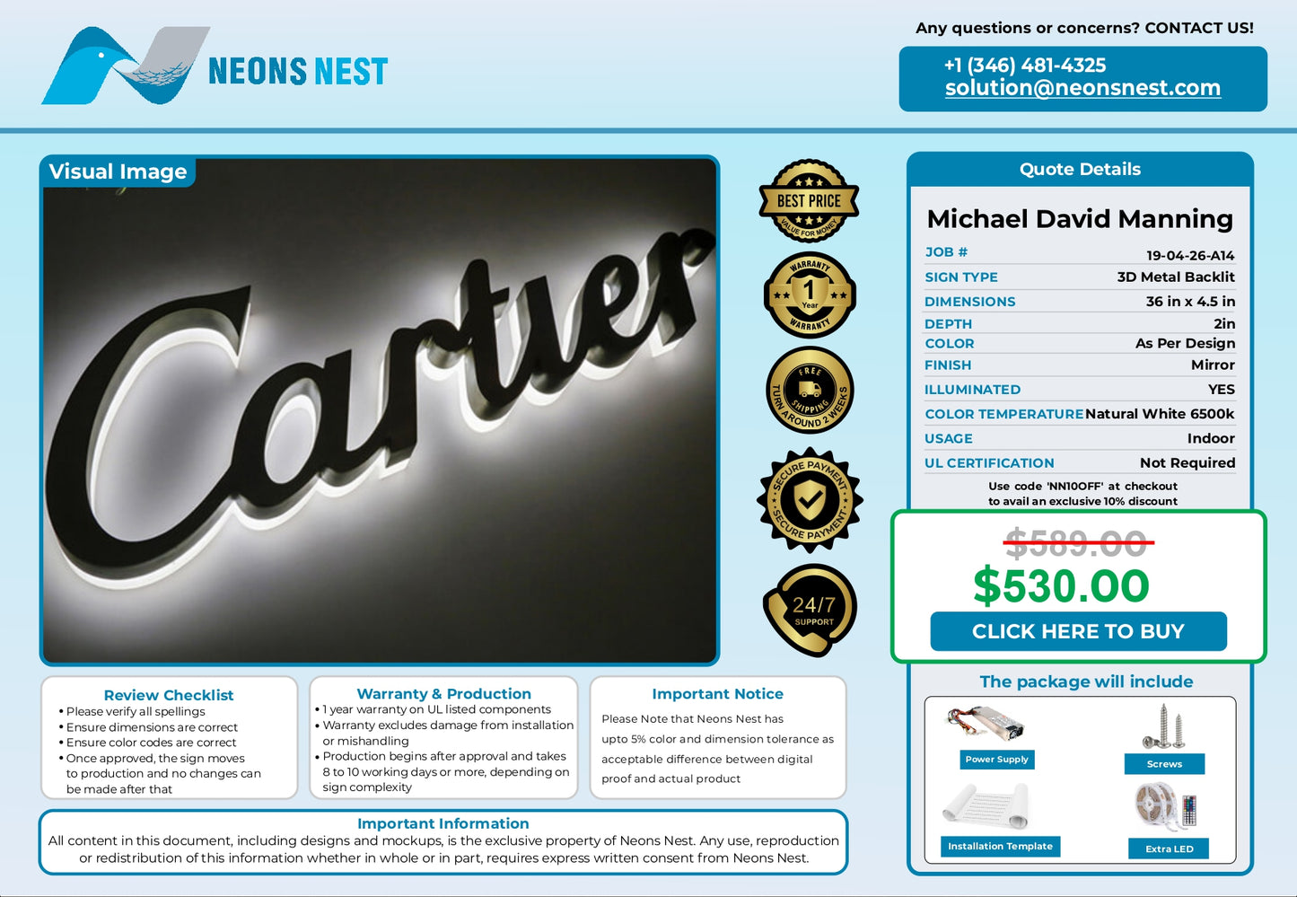 Music 2 Career- 3D Metal Back-lit Sign - Neonsnest.com