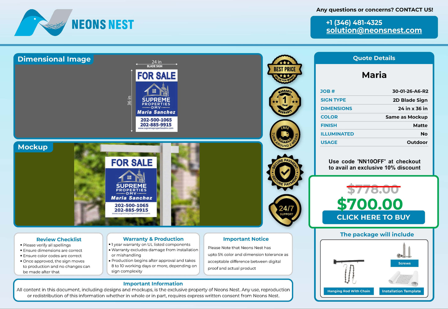 REAL ESTATE 2D Blade Sign