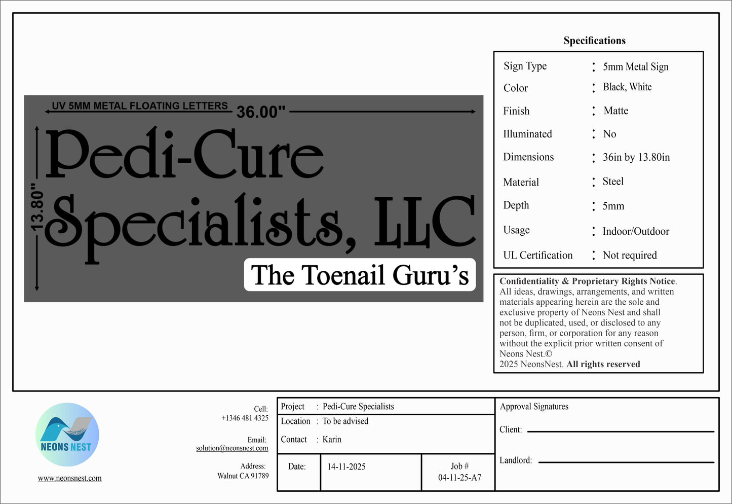 Pedi-Cure Specialists 5mm Metal Floating Letters (Copy)