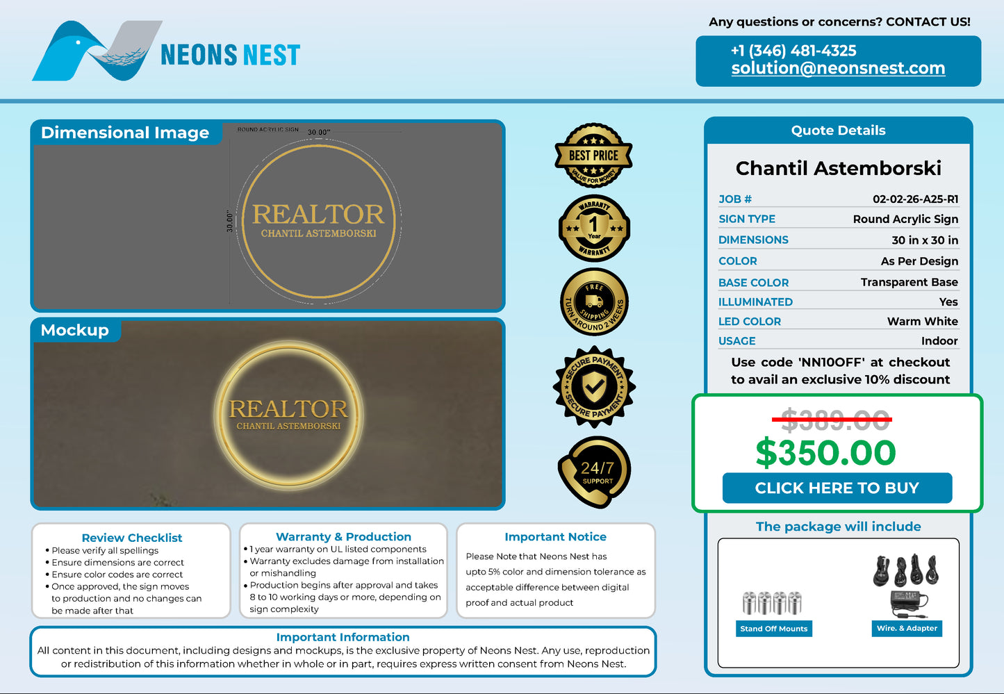 REALTOR Round Acrylic Sign - Neonsnest.com