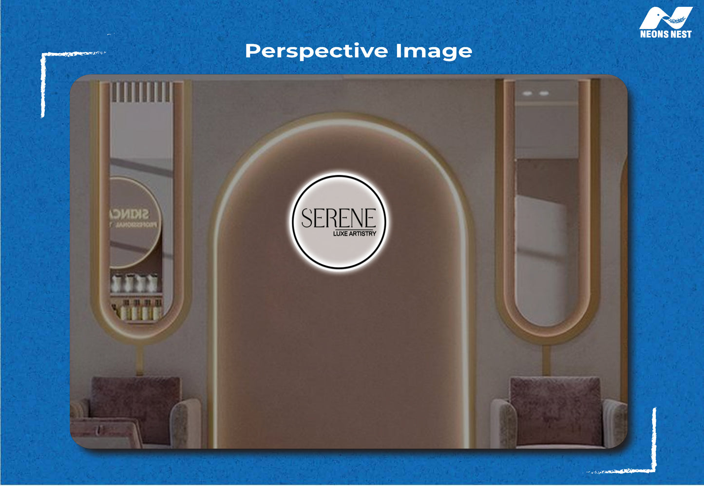 Serene Luxe Artistry Round Acrylic Sign