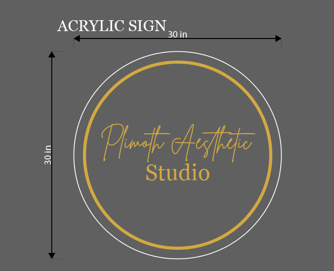 Pilmoth Aesthetic Studio Round Acrylic Sign - Neonsnest.com