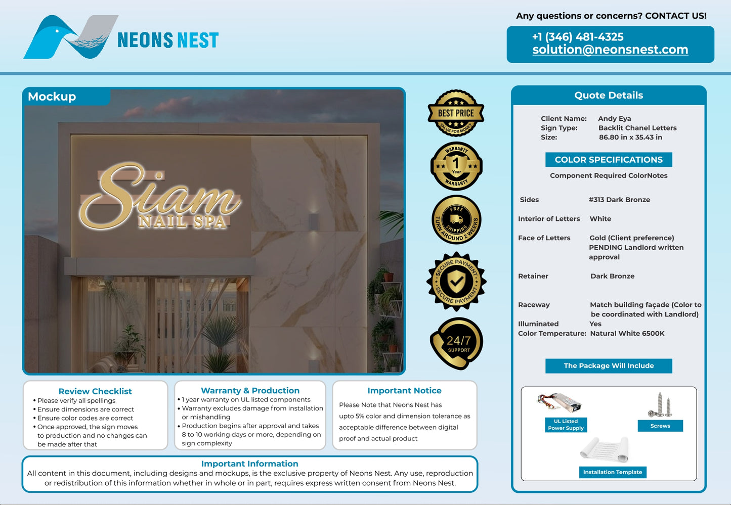 Siam Nails Spa Sign