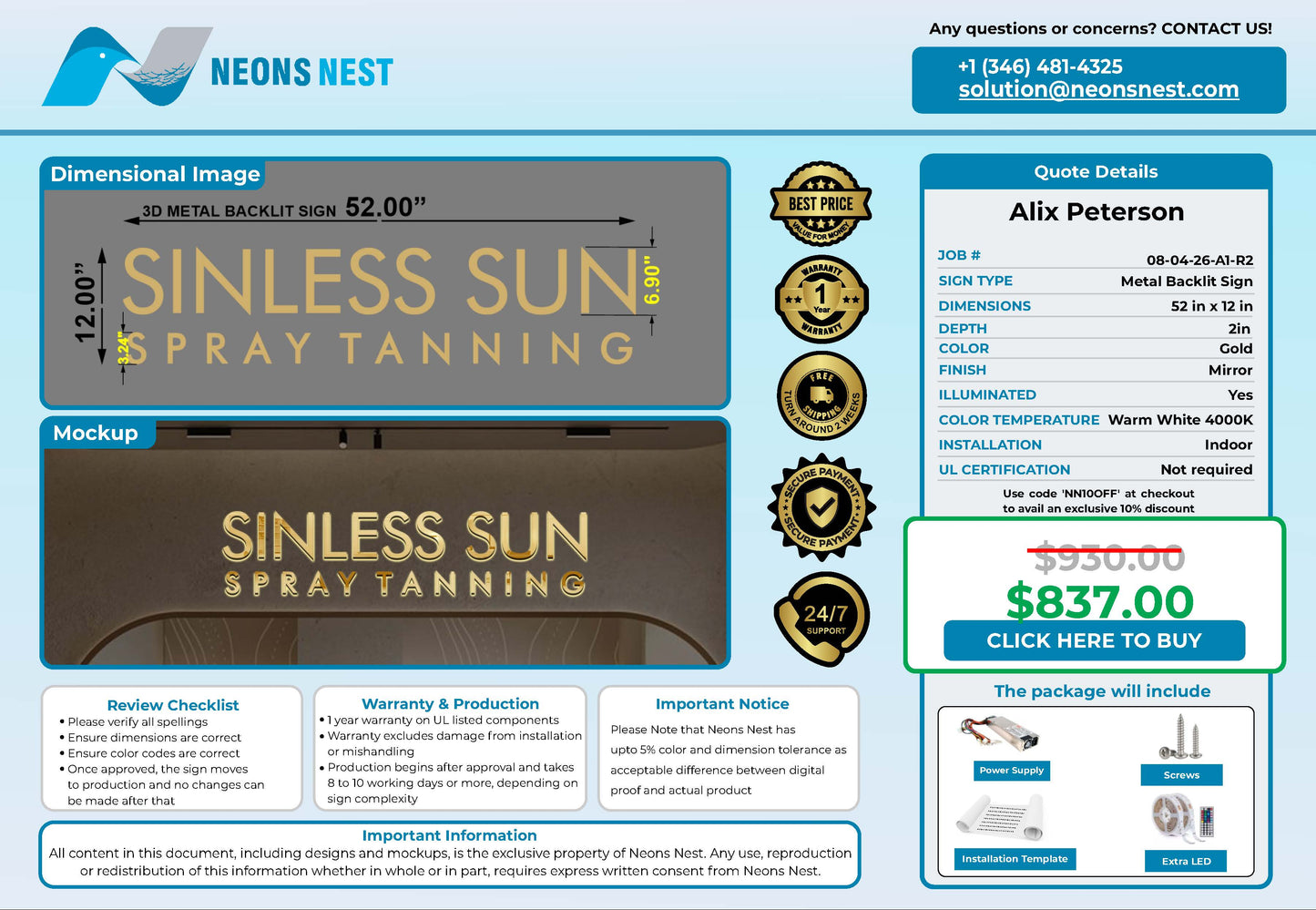 Sinless Sun 3D Metal Backlit - Neonsnest.com