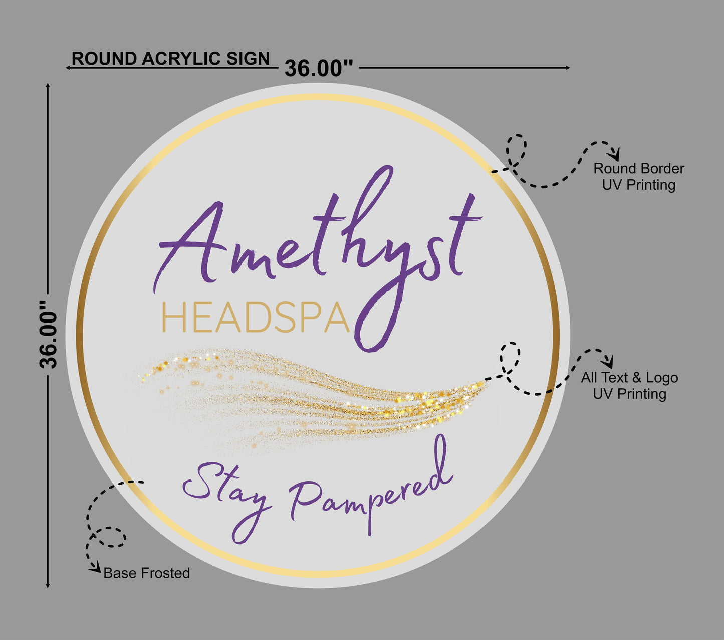 Amethyst Headspa RGB 36" Round Acrylic Sign - Neonsnest.com