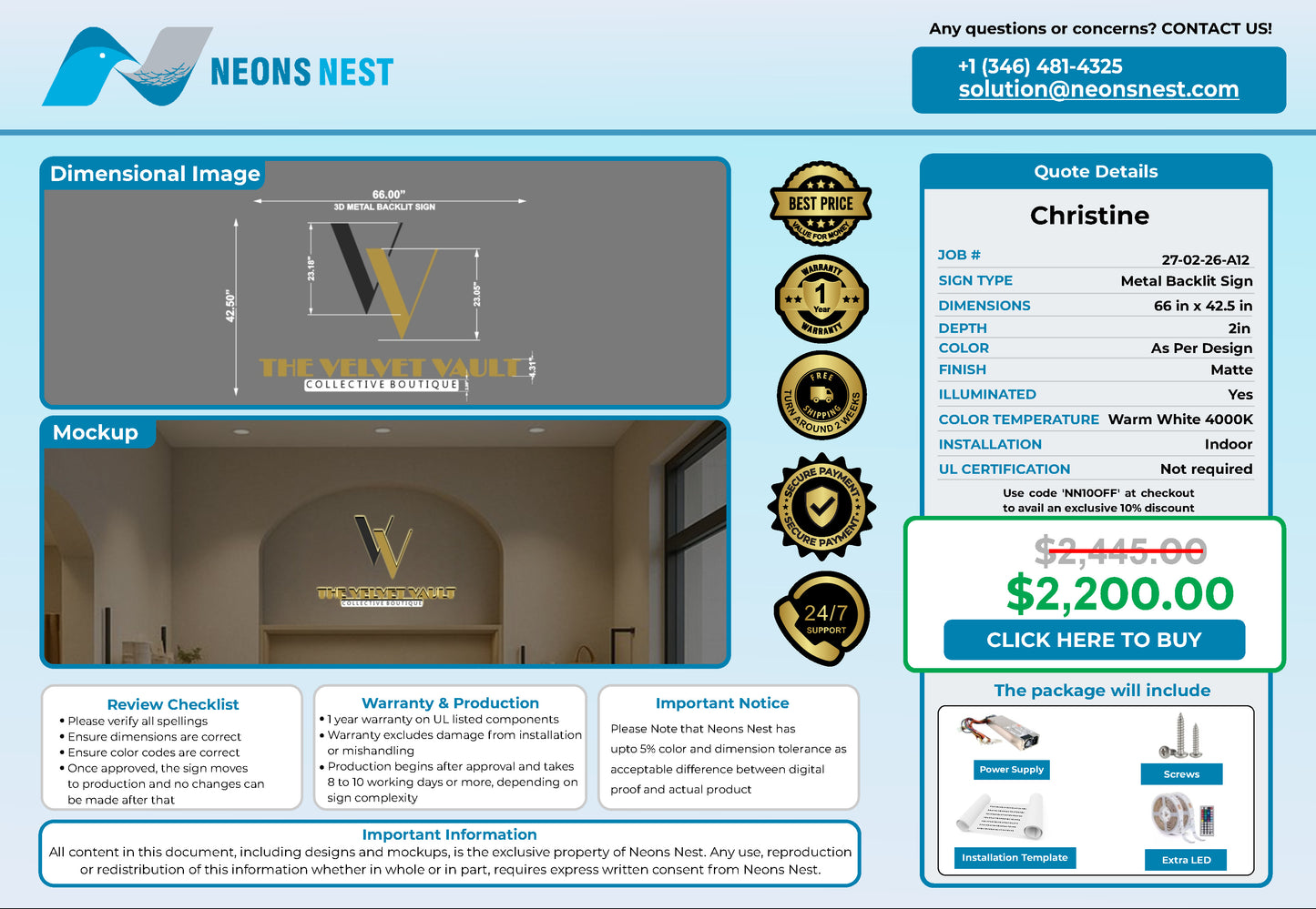 The Velvet Vault 3D Metal Back-Lit - Neonsnest.com