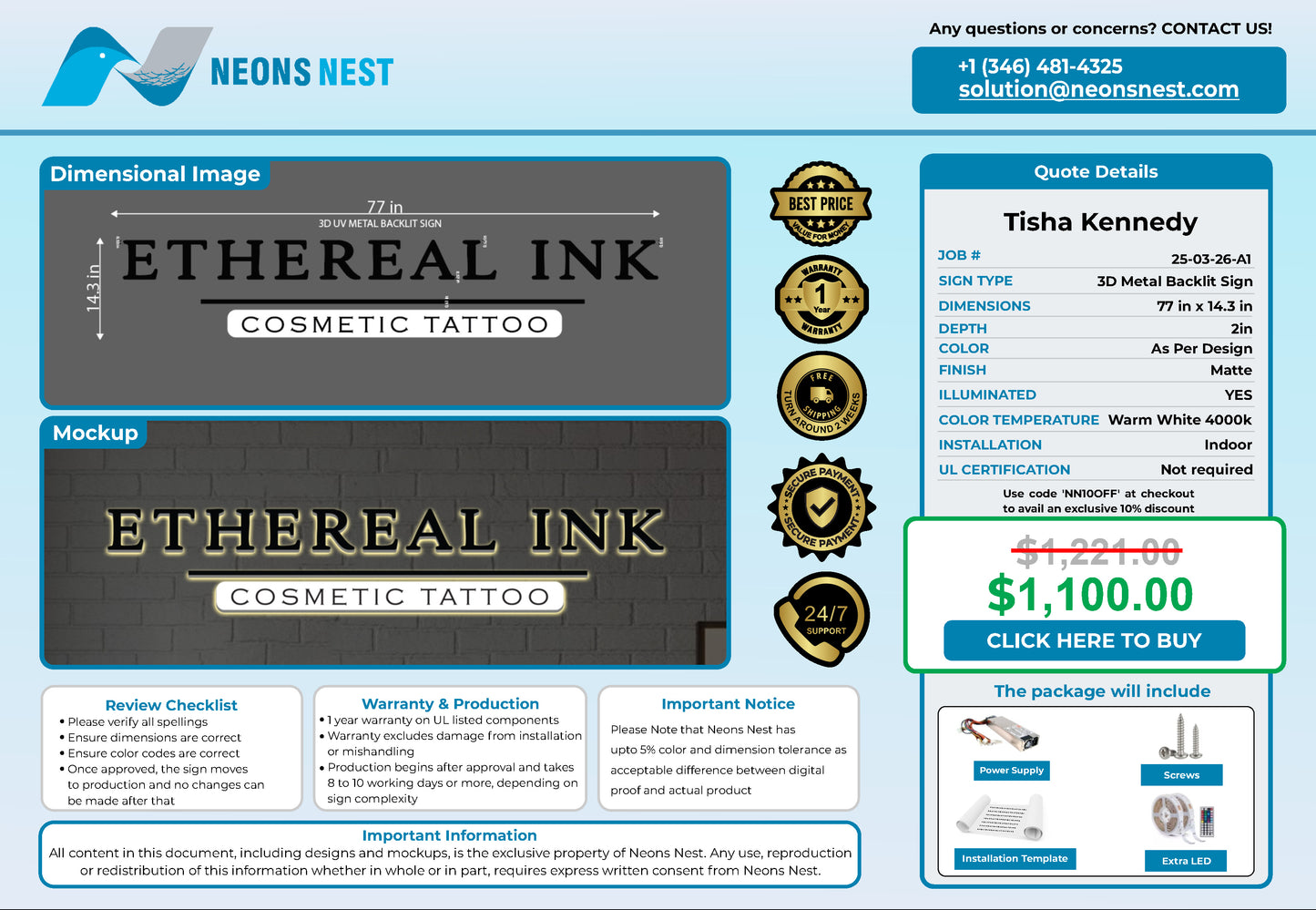 Ethereal Ink3D Metal Back-Lit - Neonsnest.com