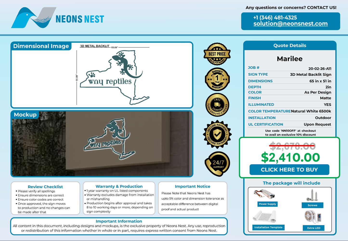 WNY Reptiles 3D Metal Back-Lit - Neonsnest.com