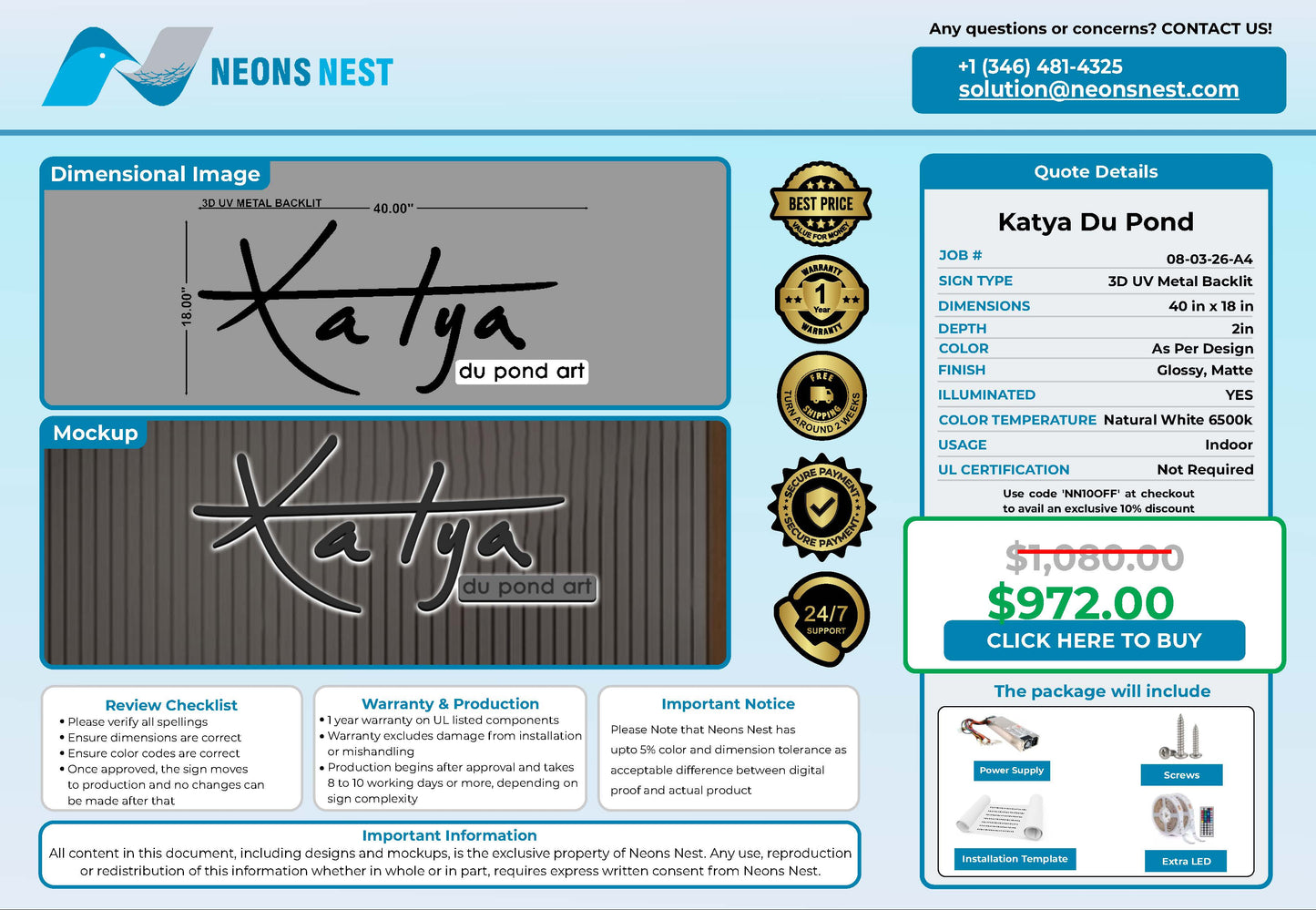 Xatya 3D Metal Backlit - Neonsnest.com