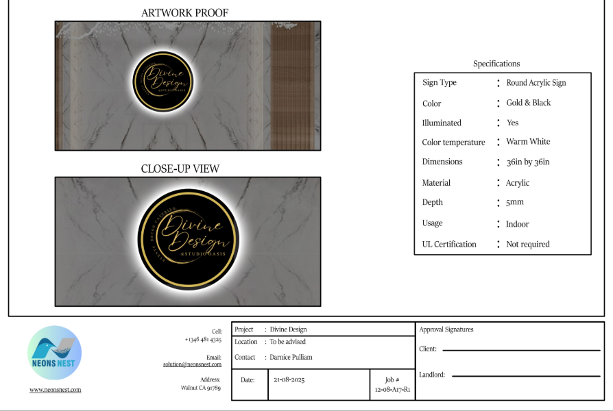 Divine Designs Round Acrylic Sign