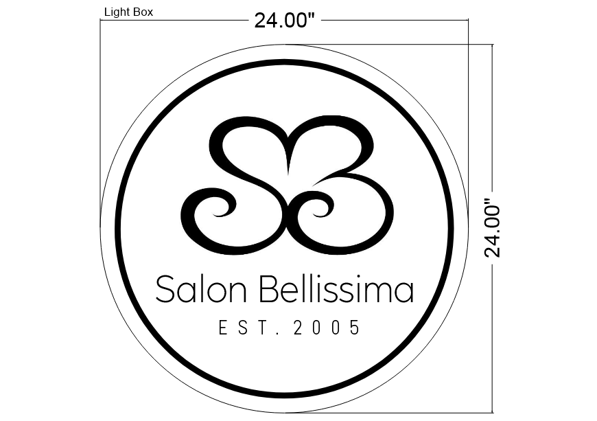 Salon Bellissima Lightbox Sign