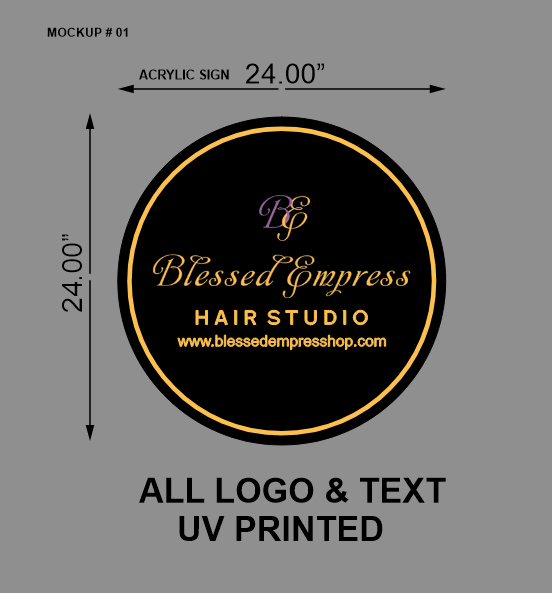 Blessed Empress Round Acrylic Sign - Neonsnest.com