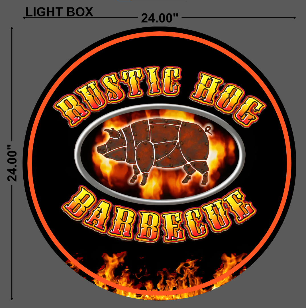 Rustic Hog BBQ LLC Lightbox Sign - Neonsnest.com