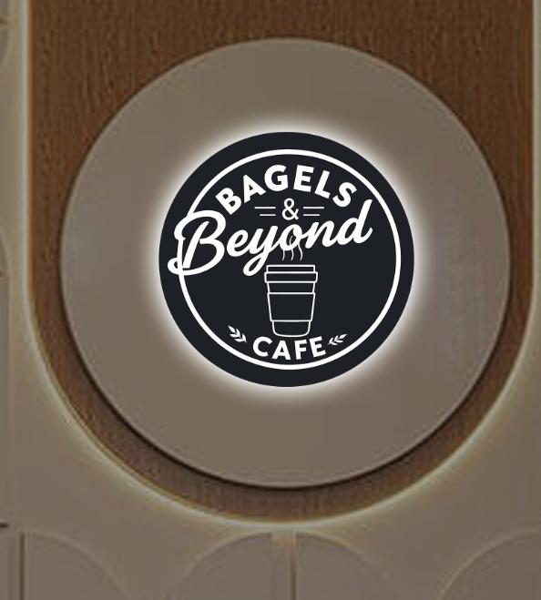 Bagels & Beyond Cafe Round Acrylic Sign - Neonsnest.com