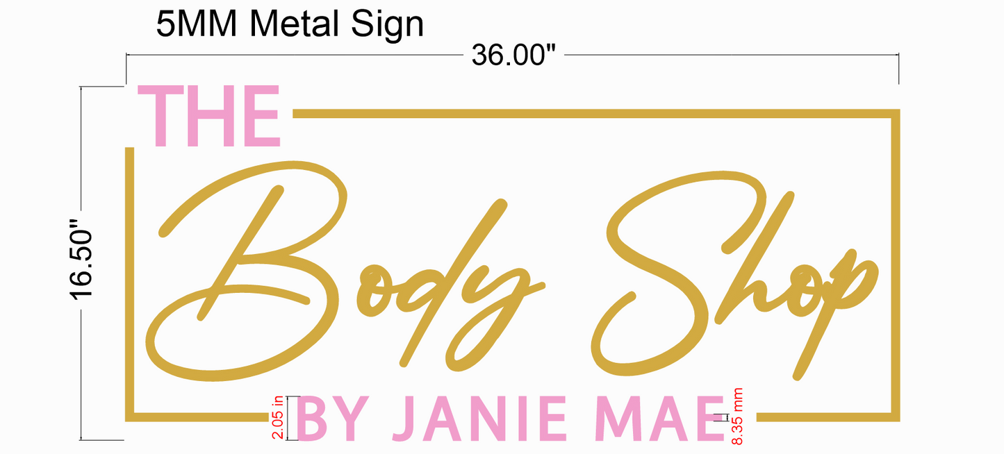 The Body Shop Metal Sign