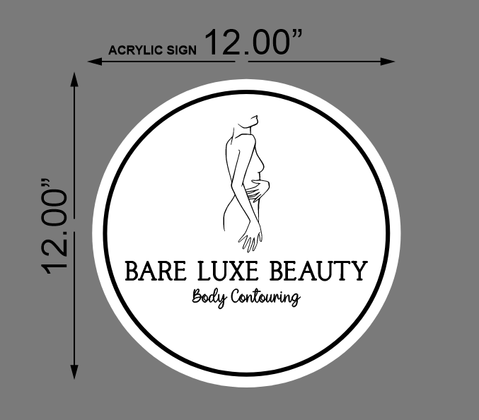 Bare Luxe Beauty Round Acrylic Sign