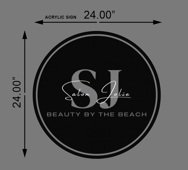 Round Acrylic Sign for Salon Jolie