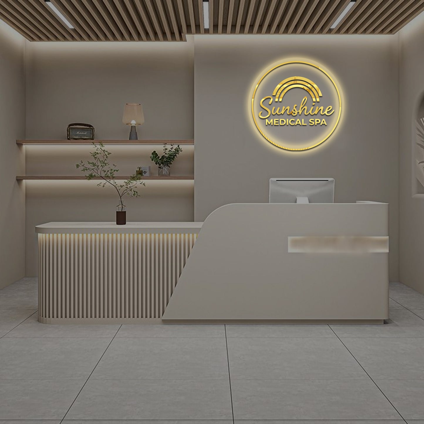 Sunshine Medical Spa Round Acrylic Sign - Neonsnest.com