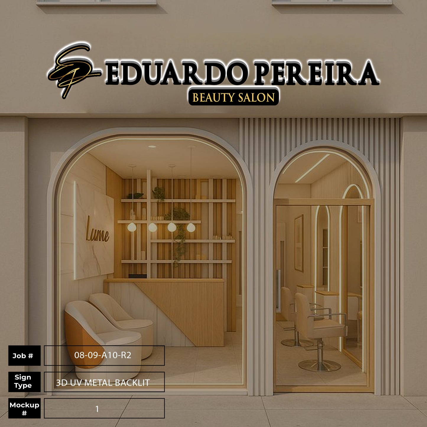 Eduardo Pereira Beauty Salon – 3D Metal Backlit Sign