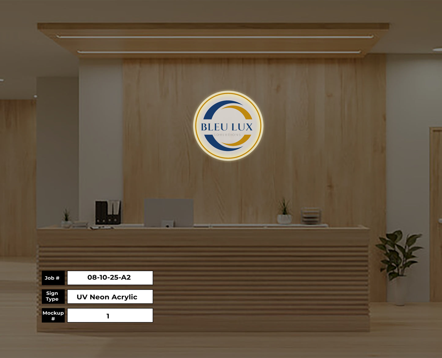 Bleu Lux Solutions Round Acrylic Sign