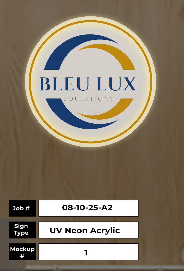 Bleu Lux Solutions Round Acrylic Sign