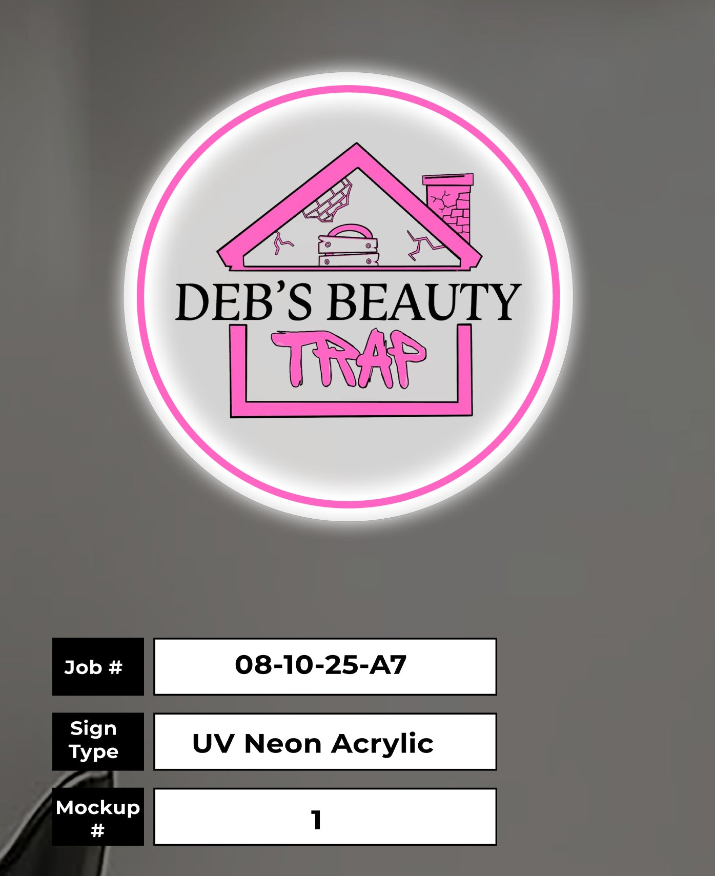 Deb's Beauty Round Acrylic Sign