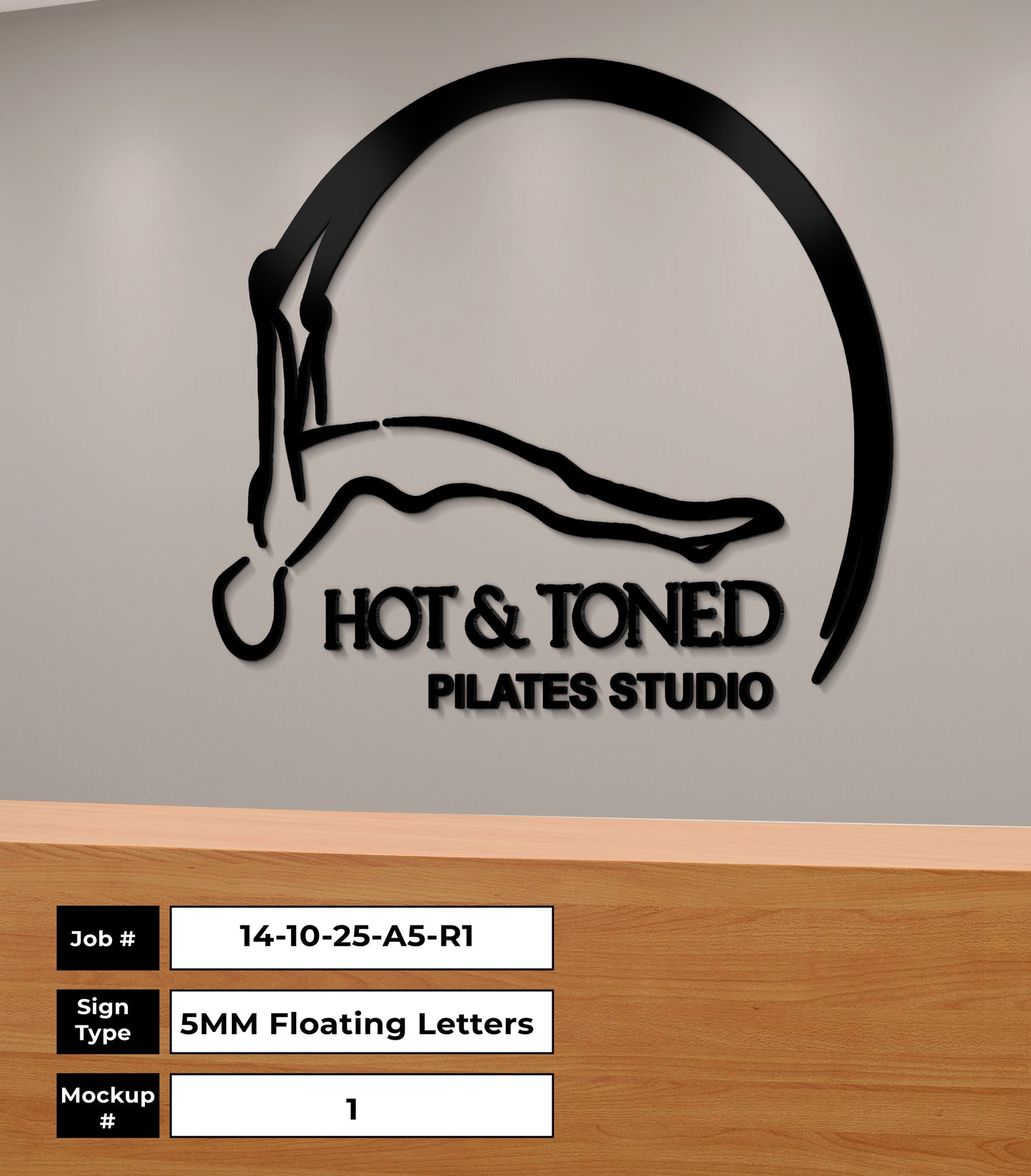 HOT & TONES PILATES STUDIO 5mm Metal Sign