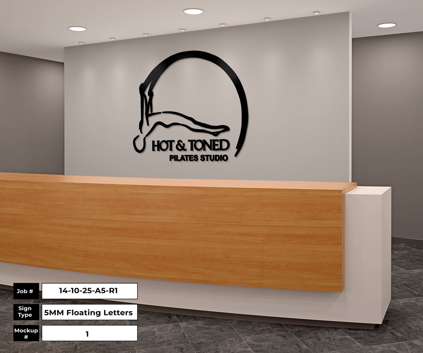 HOT & TONES PILATES STUDIO 5mm Metal Sign