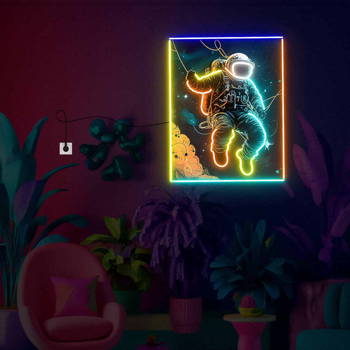 Astronaut UV Neon Sign